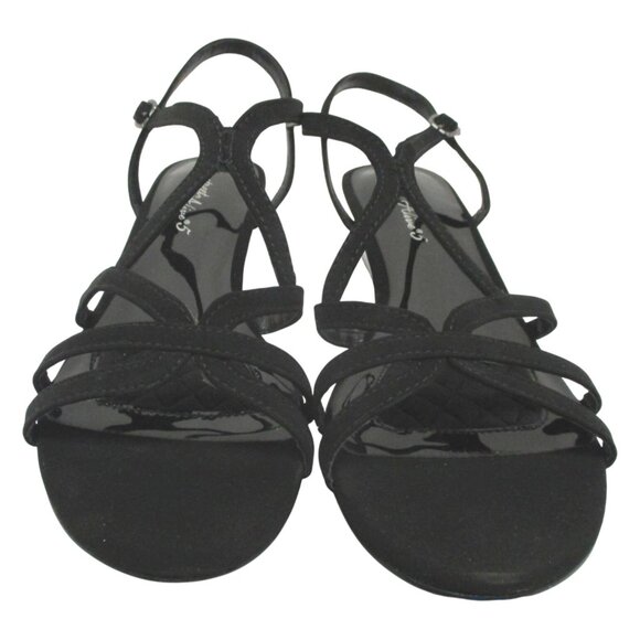 EASY STREET Alive 5 Women's Black Strappy Clear Wedge Heel Sandals 10WW NIB - Picture 1 of 8